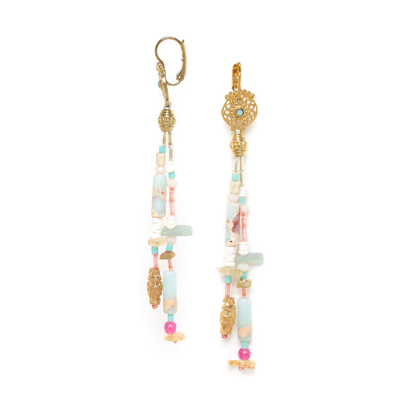 FRANCK HERVAL EMILY 2 rows long French hook earrings