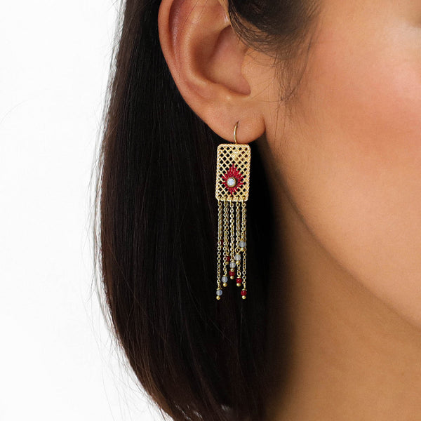 FRANCK HERVAL SELENA french hooks with chain dangles