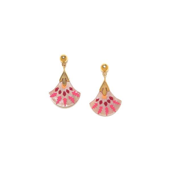 FRANCK HERVAL YOKO shell dangle post earrings