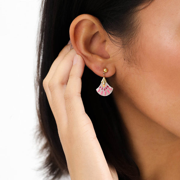 FRANCK HERVAL YOKO shell dangle post earrings