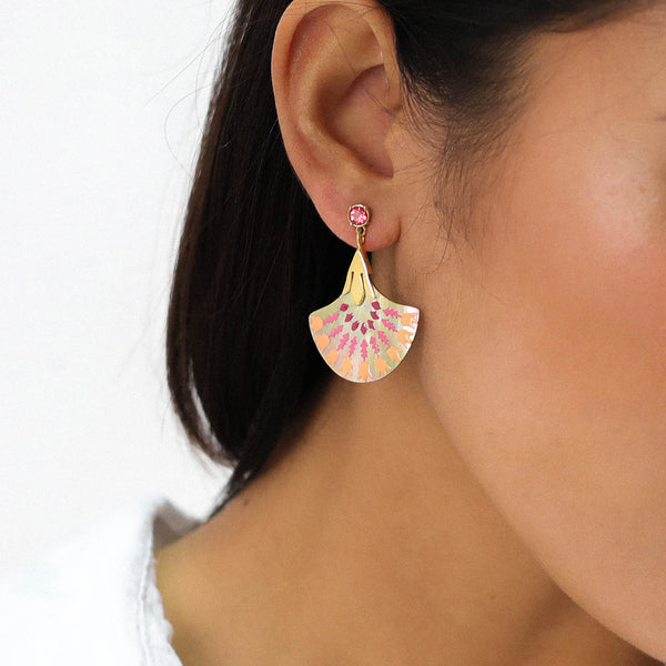 FRANCK HERVAL YOKO crystallised post earrings