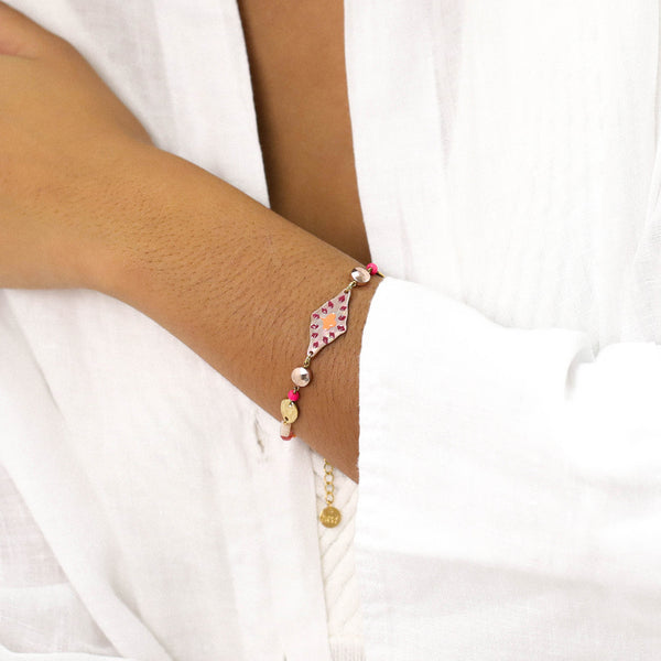 FRANCK HERVAL YOKO shell + looped bead bracelet