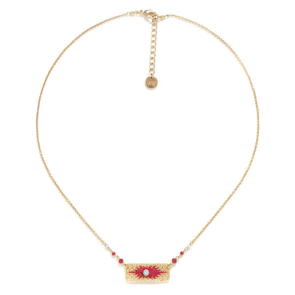 FRANCK HERVAL SELENA rectangular pendant necklace