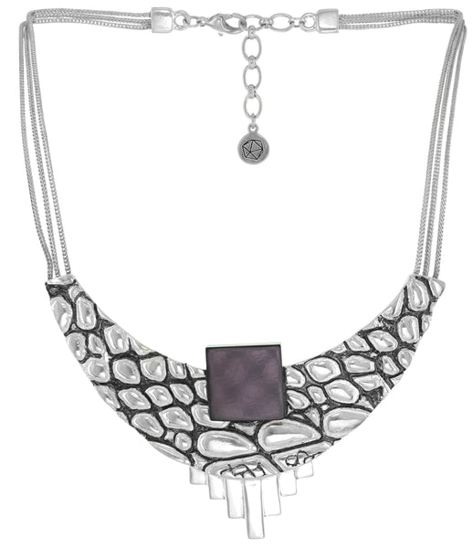 ORI TAO CHRYSLER CROCO STATEMENT NECKLACE