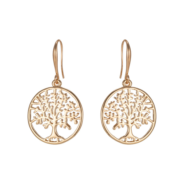 BLUE SCARAB ZAIDA 'TREE OF LIFE' HOOK EARRINGS