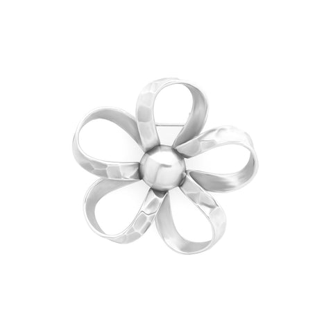 Ori Tao Moorea Silvered Flower Brooch