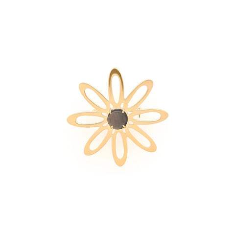 Ori Tao Bloom Golden Brooch With Black Lip