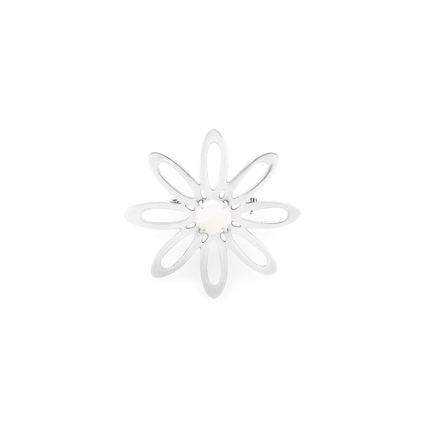 ORI TAO BLOOM silvered flower brooch