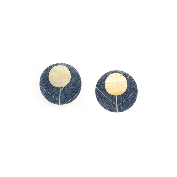 NATURE BIJOUX FICUS CARICA blue round clip earrings