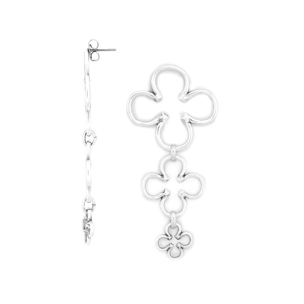 ORI TAO CLOVER 3 clovers post earrings (silvered)