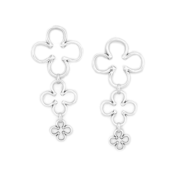 ORI TAO CLOVER 3 clovers post earrings (silvered)