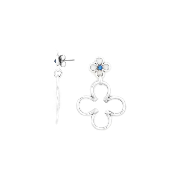 ORI TAO CLOVER 2 clovers post earrings (silvered)