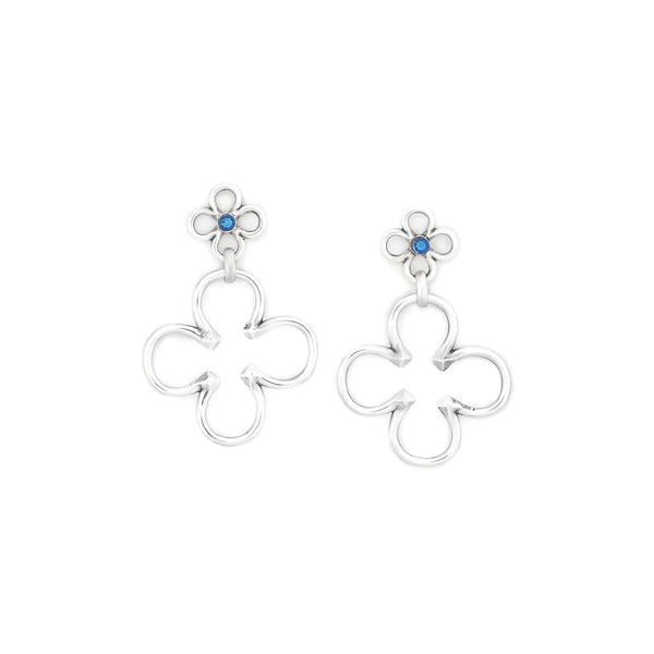 ORI TAO CLOVER 2 clovers post earrings (silvered)