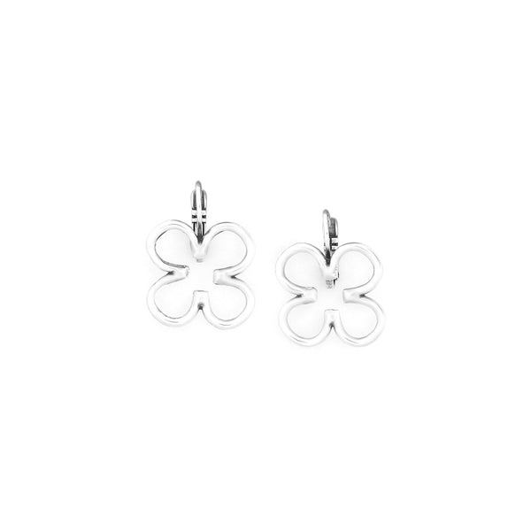 ORI TAO CLOVER french hook clover earrings (silvered)