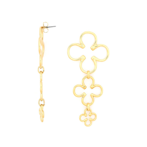 ORI TAO CLOVER 3 clovers post earrings (golden)