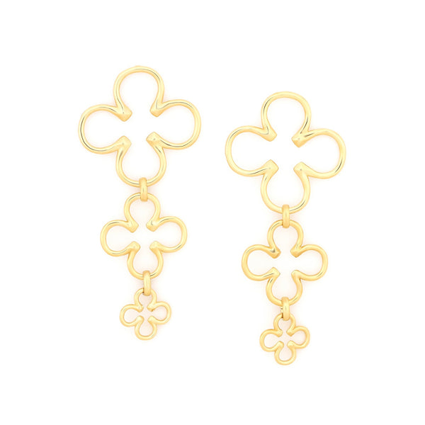 ORI TAO CLOVER 3 clovers post earrings (golden)