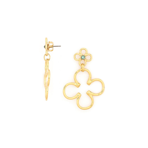 ORI TAO CLOVER 2 clovers post earrings (golden)