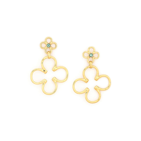 ORI TAO CLOVER 2 clovers post earrings (golden)