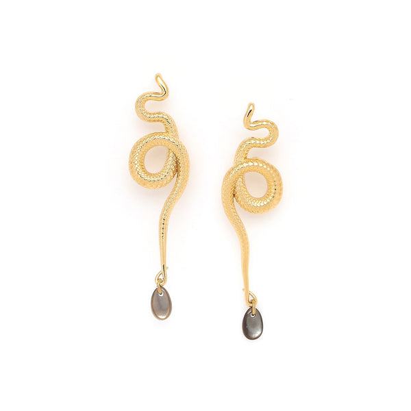 ORI TAO VENIN snake post earrings (golden)