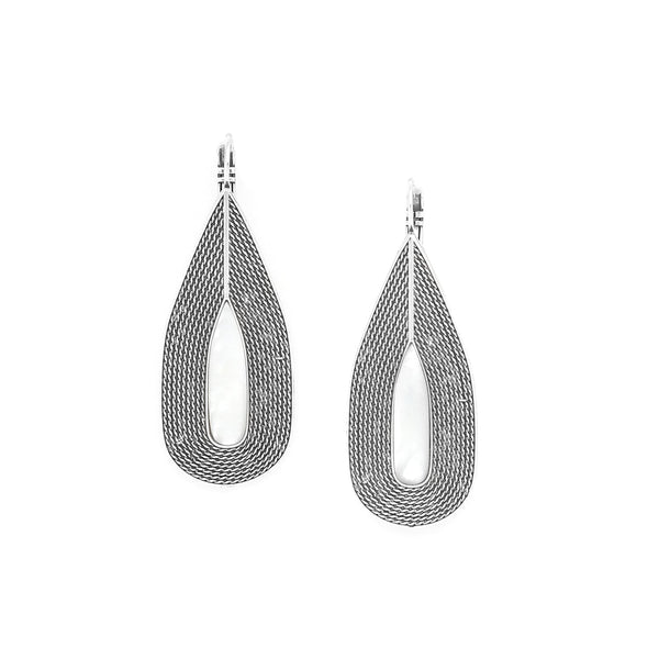 ORI TAO MIYAKO large french hook drop earrings (silvered)
