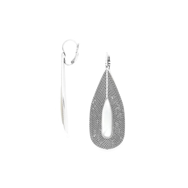 ORI TAO MIYAKO large french hook drop earrings (silvered)