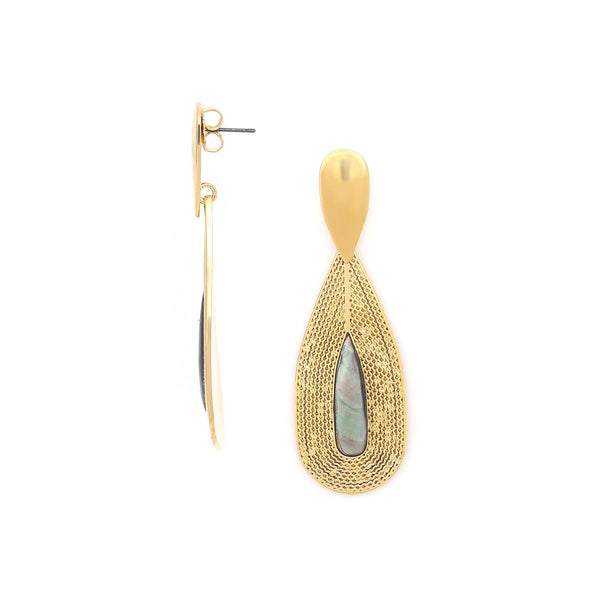 ORI TAO MIYAKO post earrings with drop top (golden)