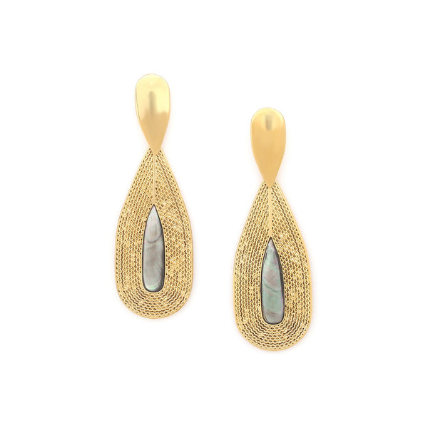 ORI TAO MIYAKO post earrings with drop top (golden)