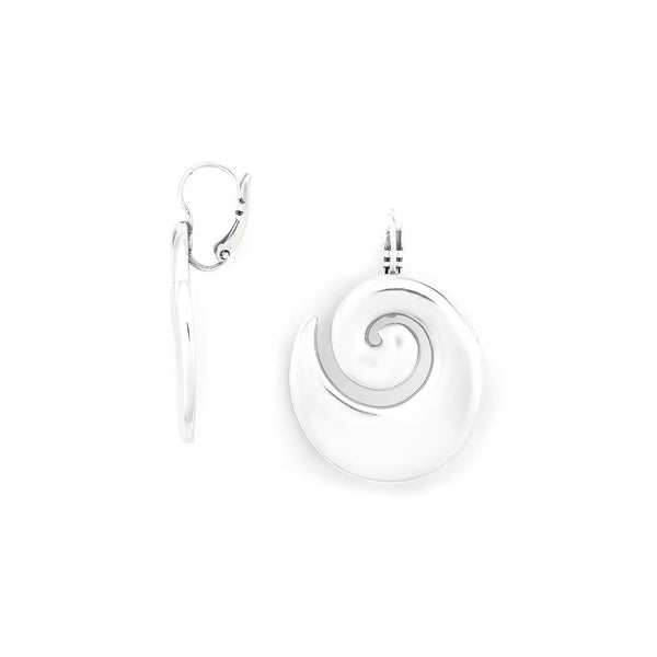 Ori Tao Bagyo Spiral French Hook Earrings Silvered