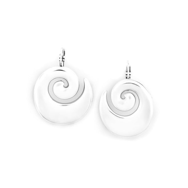 Ori Tao Bagyo Spiral French Hook Earrings Silvered