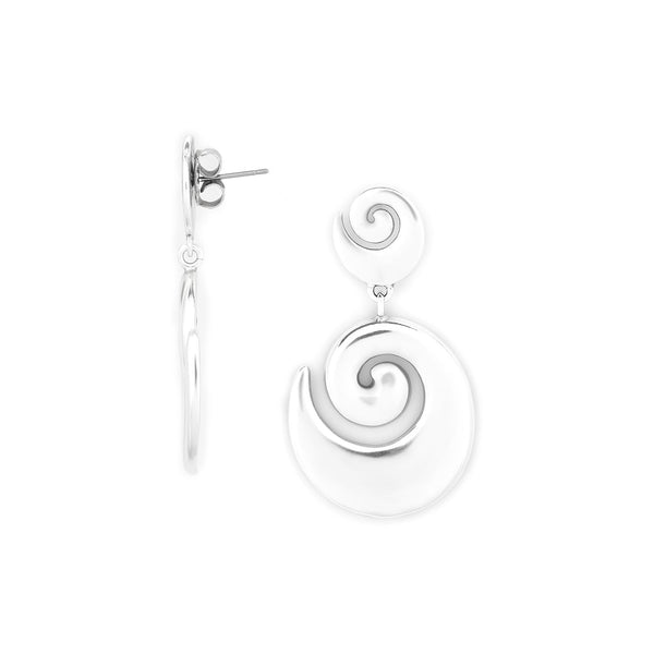 Ori Tao Bagyo 2 Elements Post Earrings Silvered