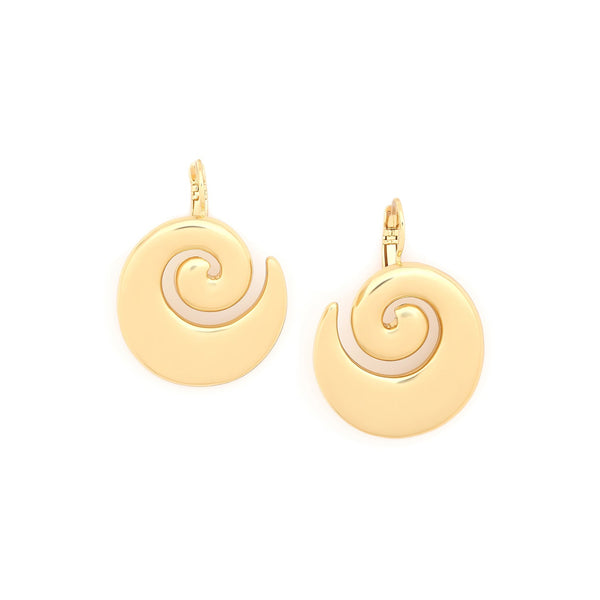 Ori Tao Bagyo Spiral French Hook Earrings Golden