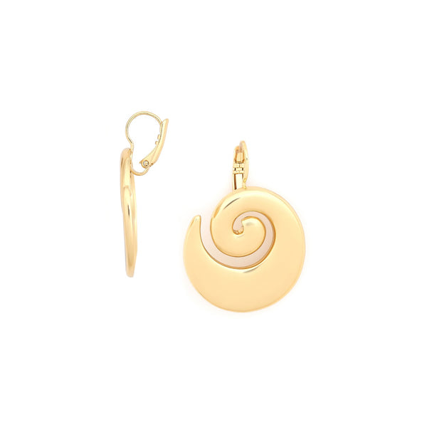 Ori Tao Bagyo Spiral French Hook Earrings Golden