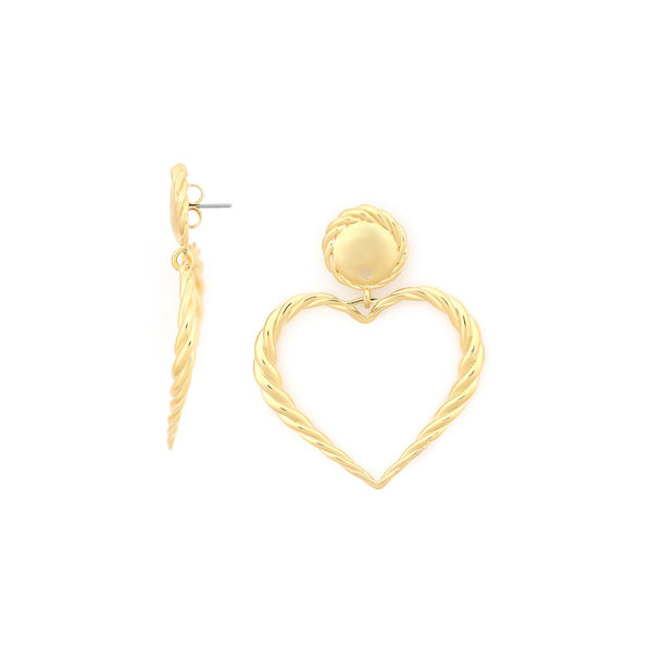ORI TAO MERIDA big heart post earrings (golden)