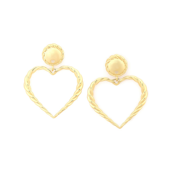 ORI TAO MERIDA big heart post earrings (golden)