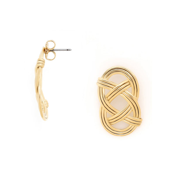 ORI TAO SHINOMOKI  golden braided earrings