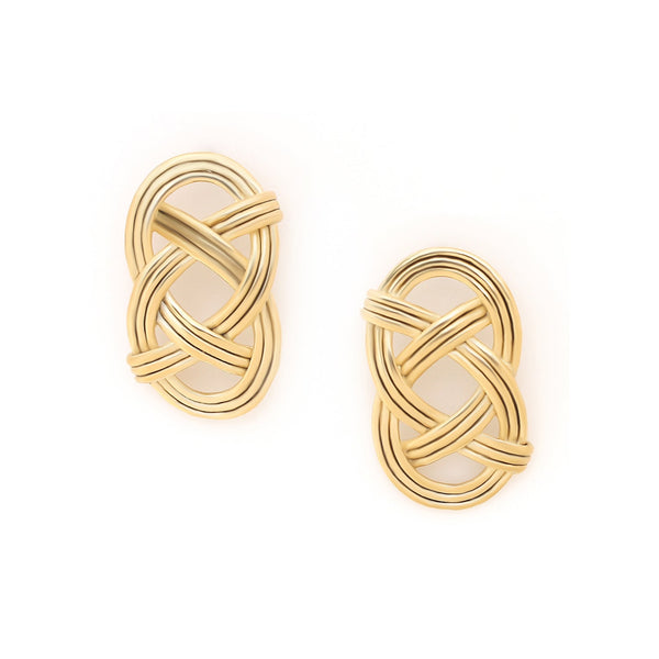 ORI TAO SHINOMOKI  golden braided earrings