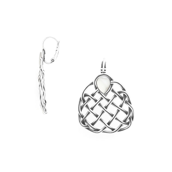 ORI TAO SHINOMOKI silvered french hook earrings with white MOP