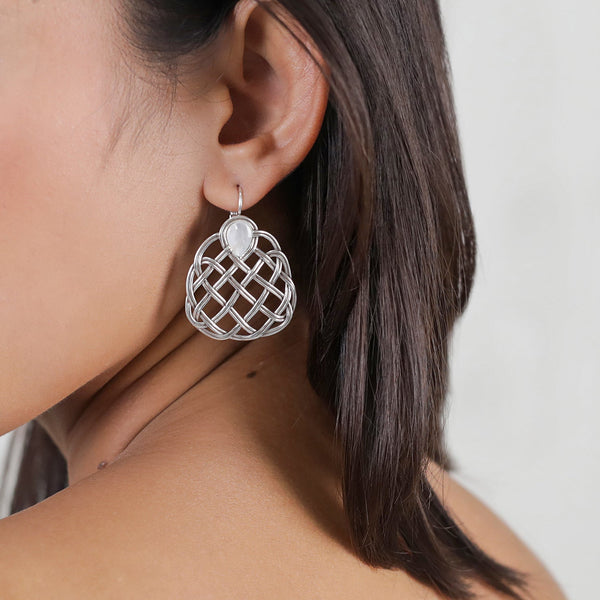 ORI TAO SHINOMOKI silvered french hook earrings with white MOP