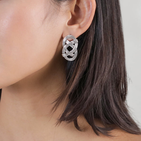 ORI TAO SHINOMOKI silvered post earrings