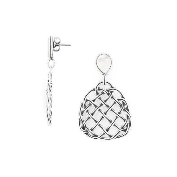 ORI TAO SHINOMOKI 2 elements silvered earrings