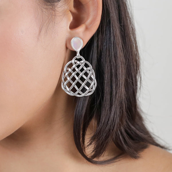 ORI TAO SHINOMOKI 2 elements silvered earrings