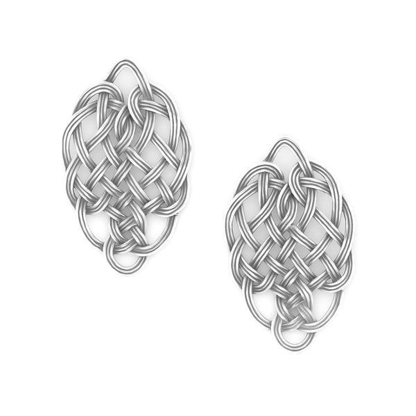 ORI TAO SHINOMOKI XL silvered post earrings