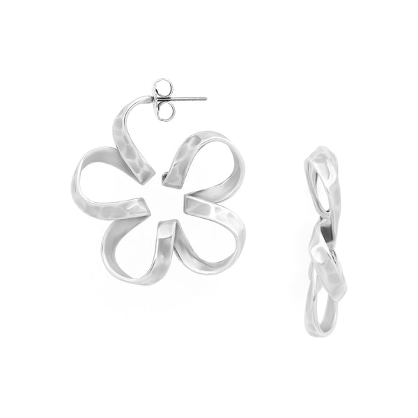 ORI TAO MOOREA silvered creoles earrings