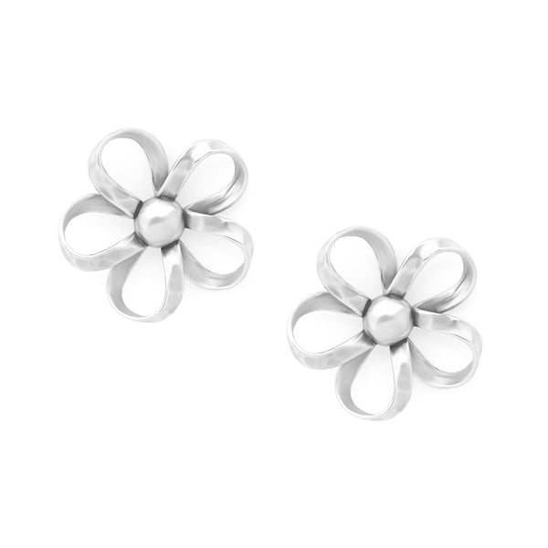 ORI TAO MOOREA big flower silvered post earrings