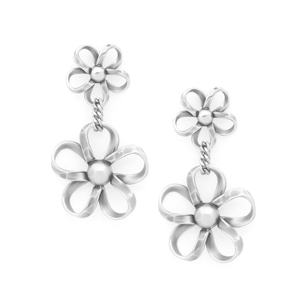 ORI TAO MOOREA 2 flower silvered post earrings