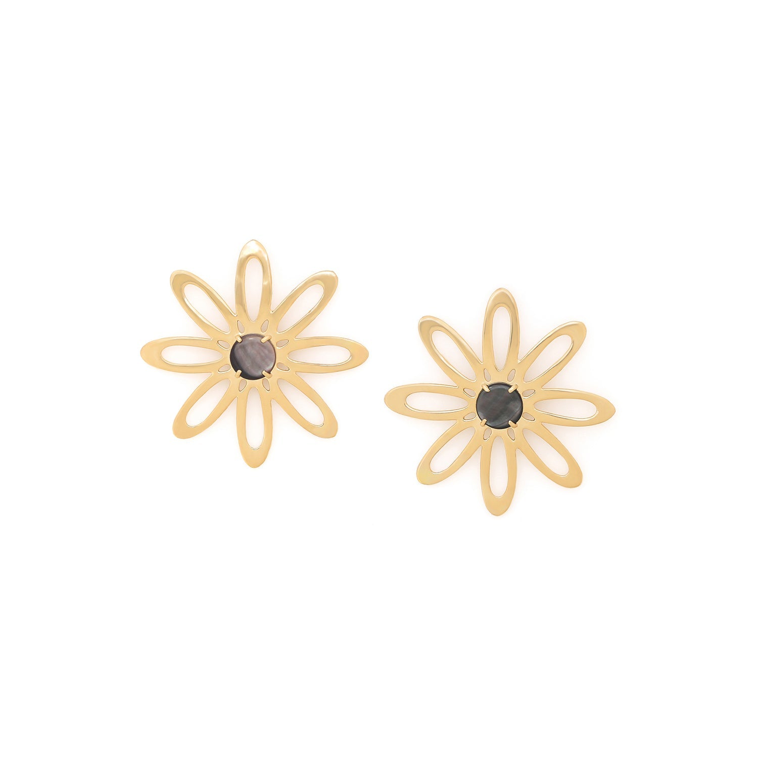 ORI TAO BLOOM XL golden flower earrings