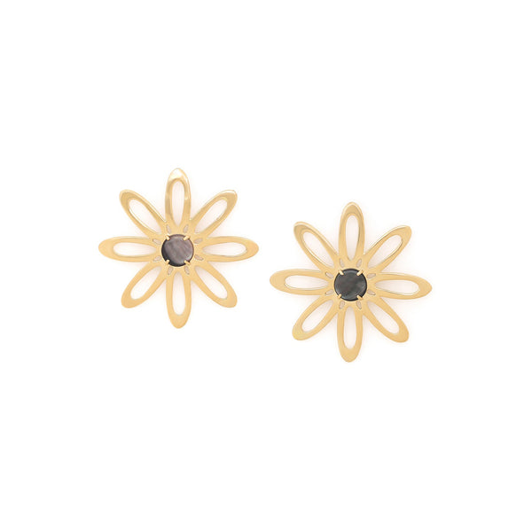ORI TAO BLOOM XL golden flower earrings