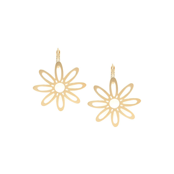 ORI TAO BLOOM openwork flower french hook earrings (golden)