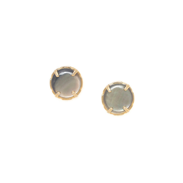 ORI TAO BLOOM black lip stud earrings (golden)