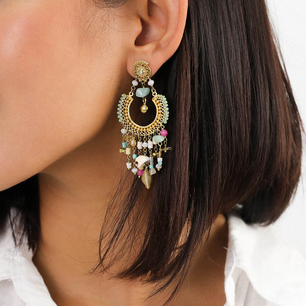 FRANCK HERVAL EMILY "gypsy" post dangles earrings